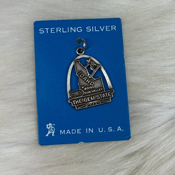 Vintage Fort Inc. Sterling Silver Idaho State Charm Made in USA Deadstock NEW - Picture 1 of 2
